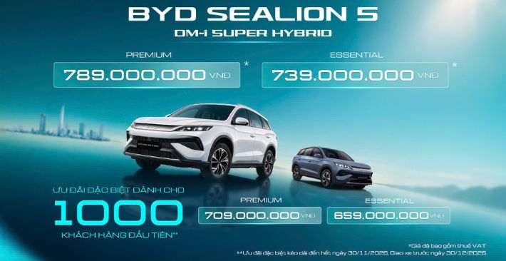 VƯỢT XA HYBRID – BYD SEALION 5 CHÍNH THỨC CÔNG BỐ GIÁ BÁN