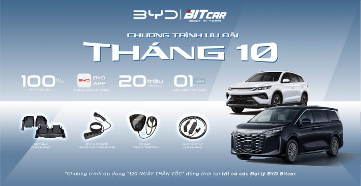 CHƯƠNG TRÌNH ƯU ĐÃI THÁNG 10 HẤP DẪN CÙNG BYD!